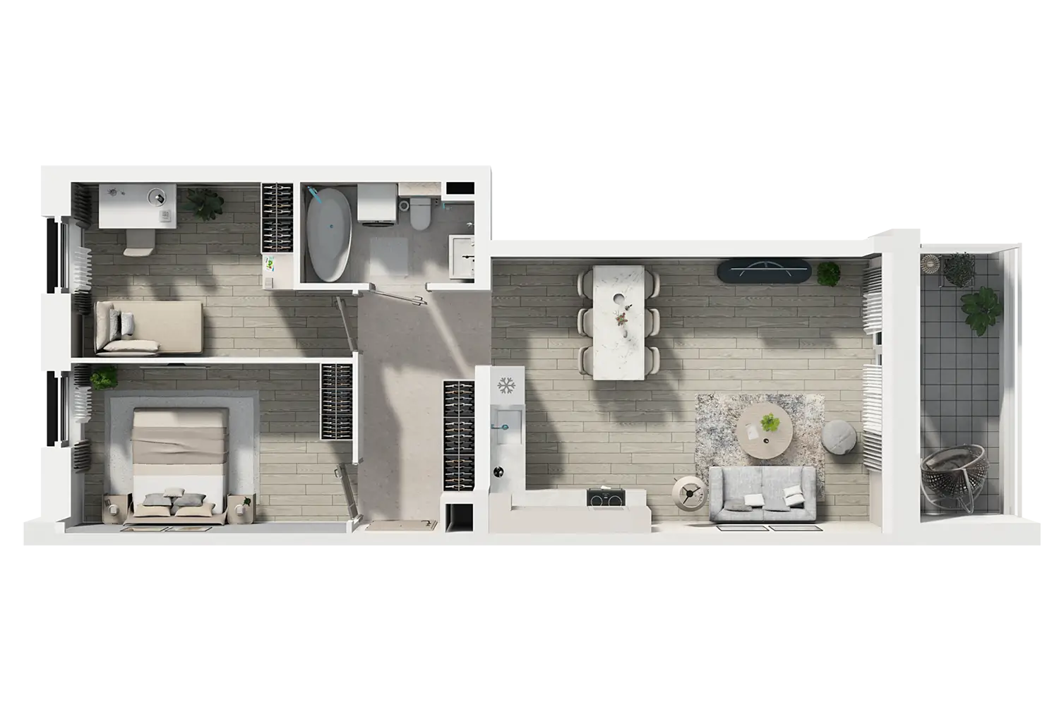 Plan 3 pok. 58m²