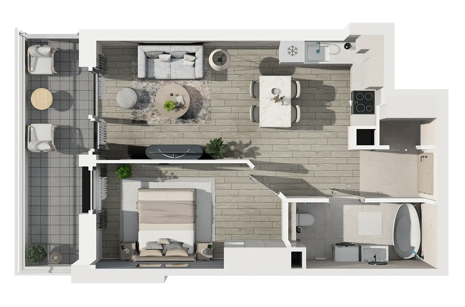 Plan 2 pok. 43m²