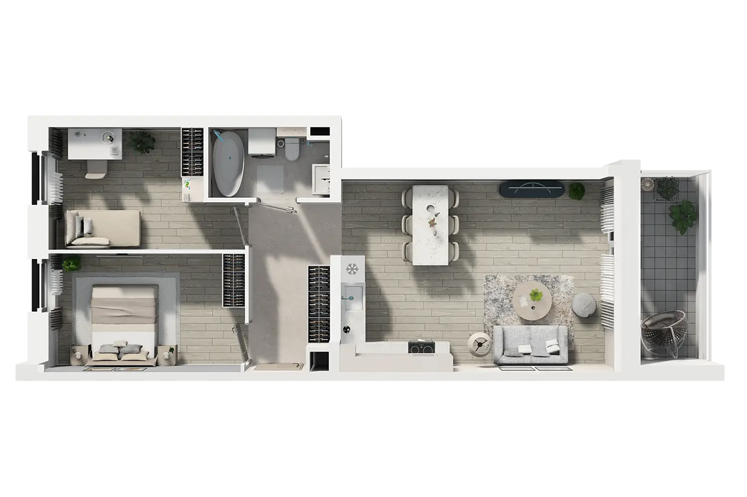Plan 3 pok. 58m²