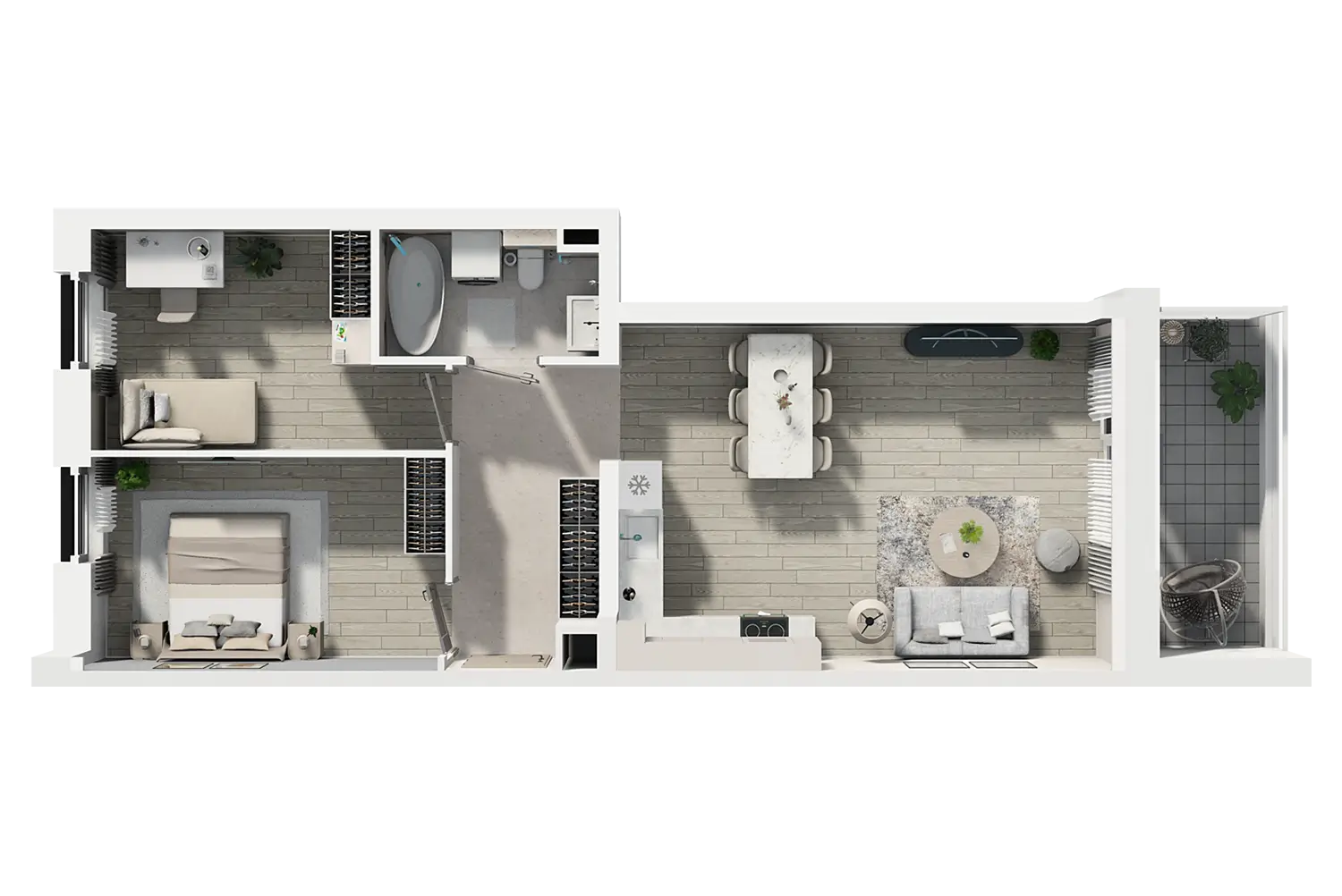 Plan 3 pok. 58m²