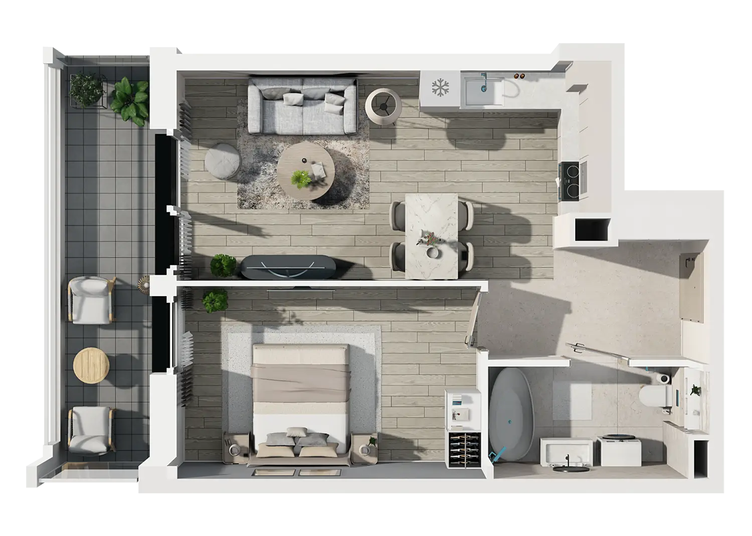 Plan 2 pok. 42m²