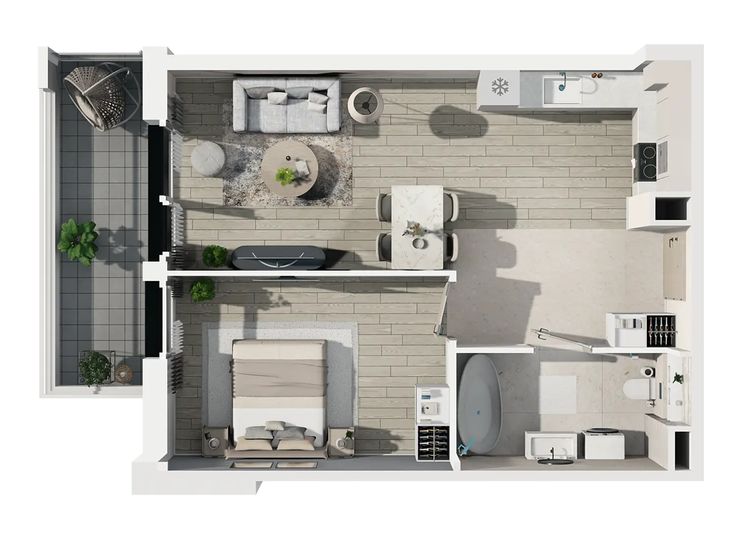 Plan 2 pok. 45m²