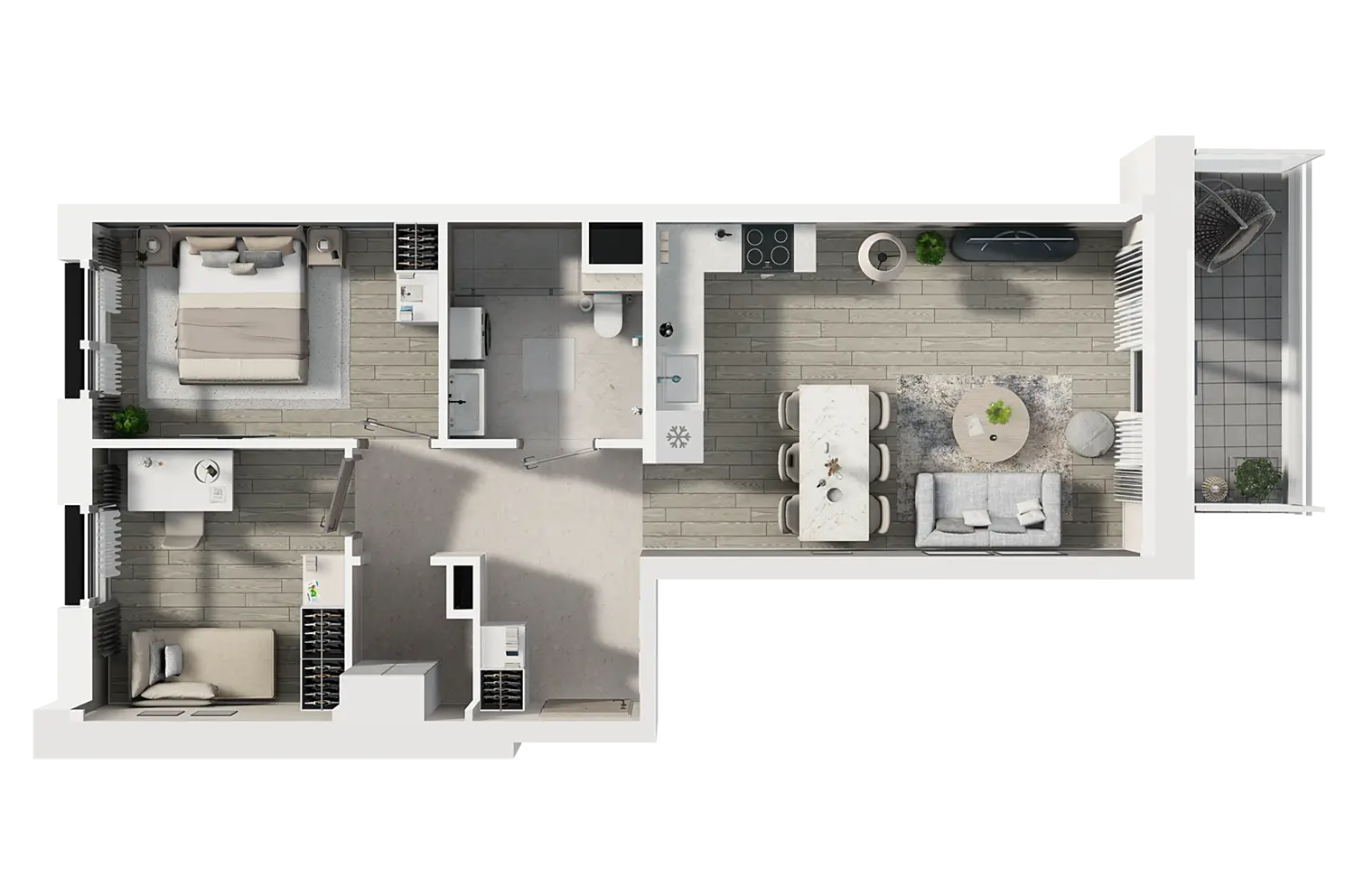 Plan 3 pok. 54m²