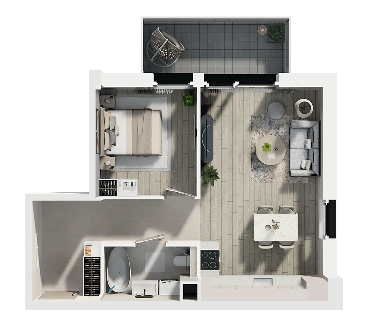 Plan 2 pok. 44m²