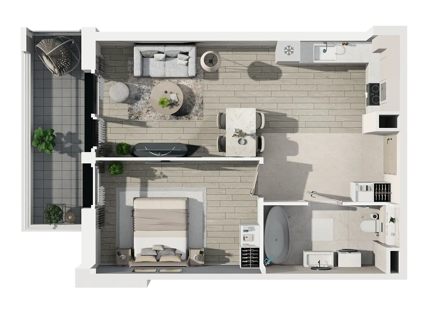 Plan 2 pok. 45m²
