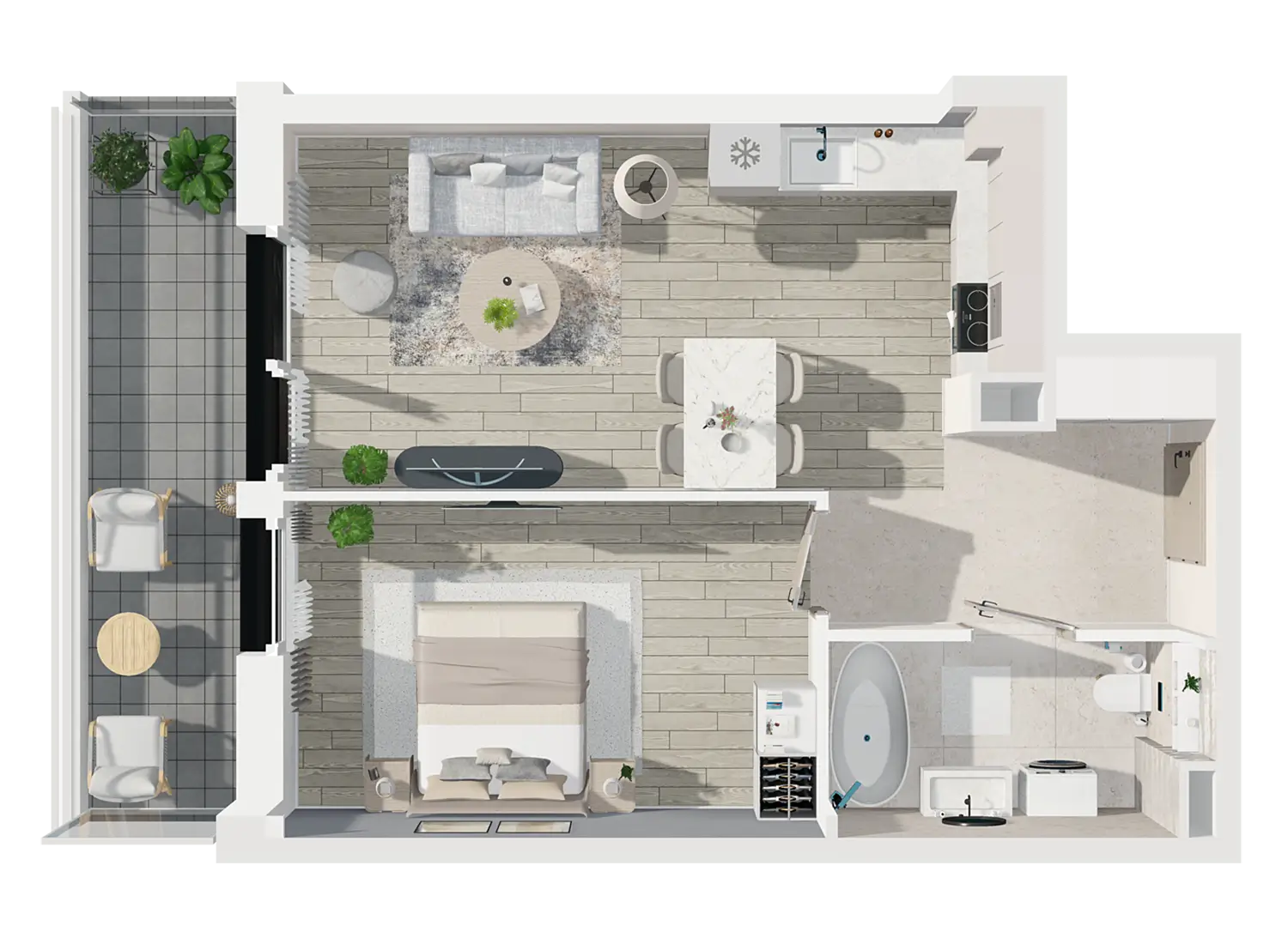 Plan 2 pok. 42m²