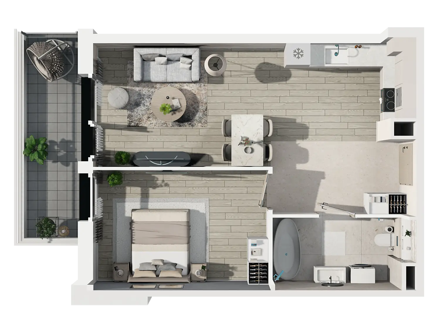 Plan 2 pok. 45m²