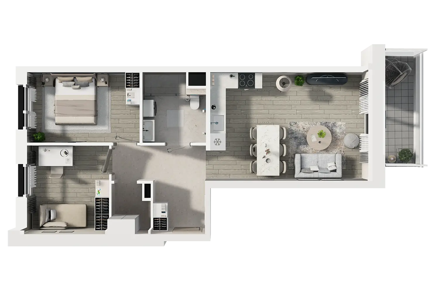 Plan 3 pok. 54m²