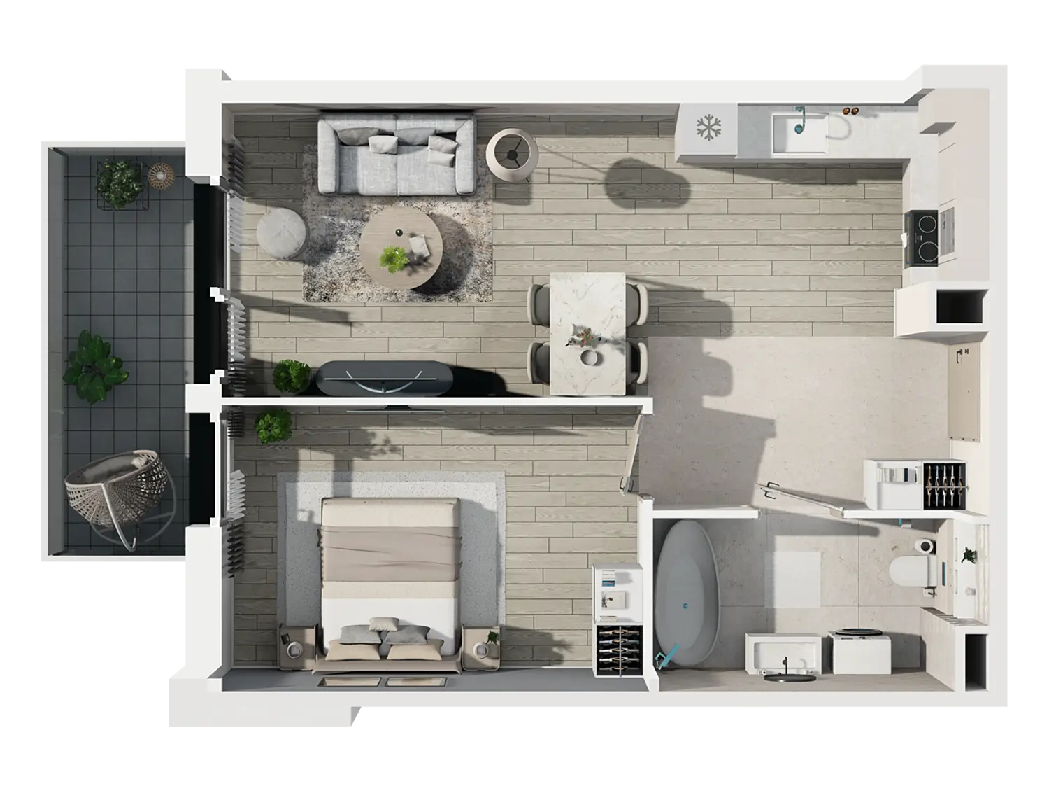Plan 2 pok. 45m²