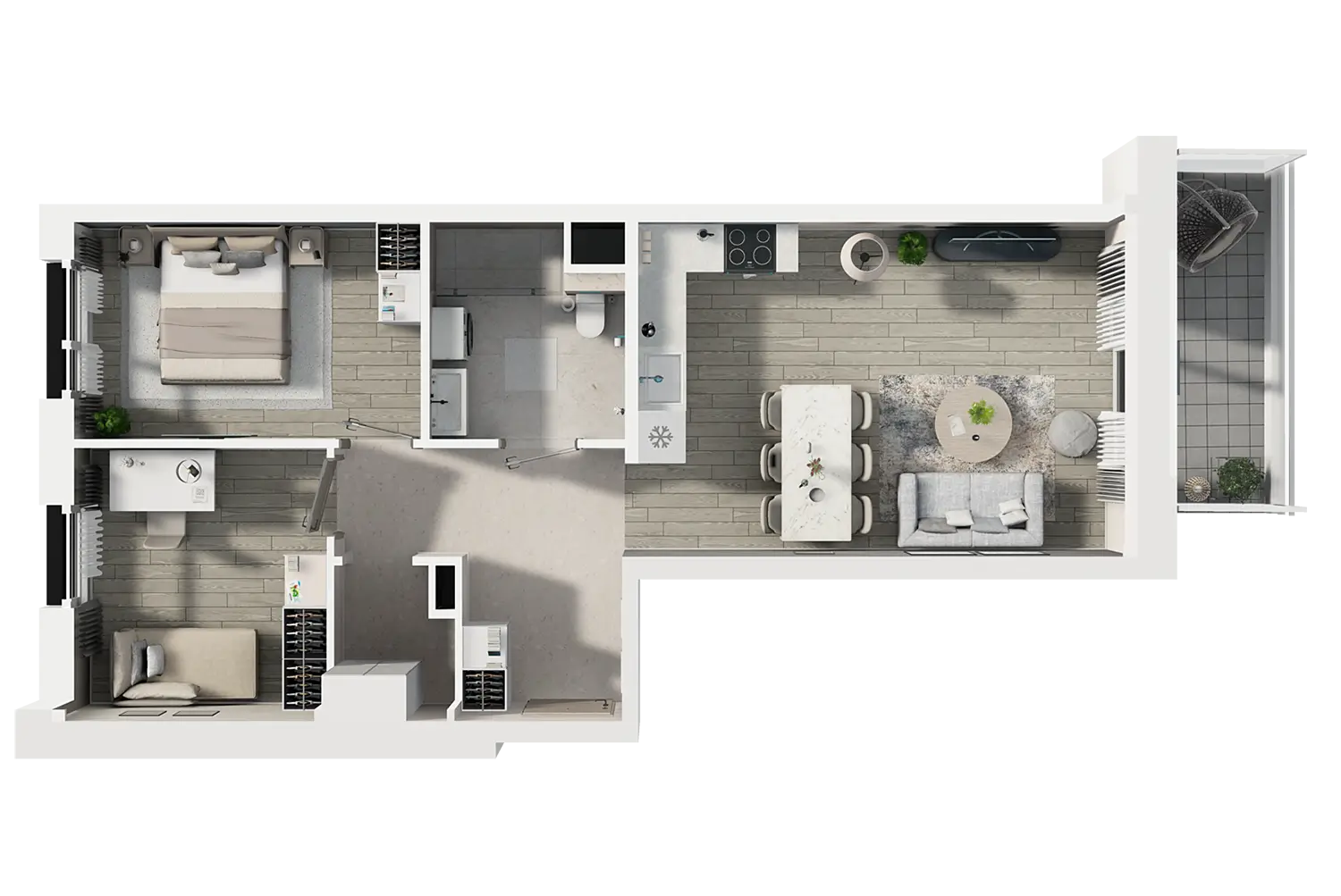 Plan 3 pok. 54m²