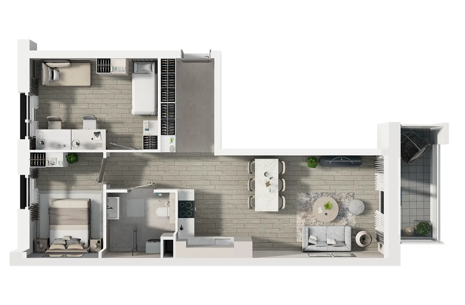 Plan 3 pok. 59m²