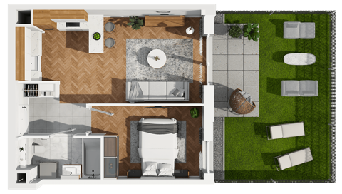 Plan 2 pok. 39m²
