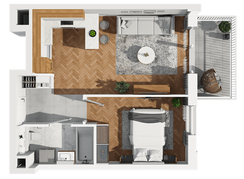 Plan 2 pok. 39m²