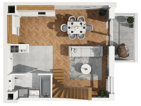 Plan 1 pok. 72m²