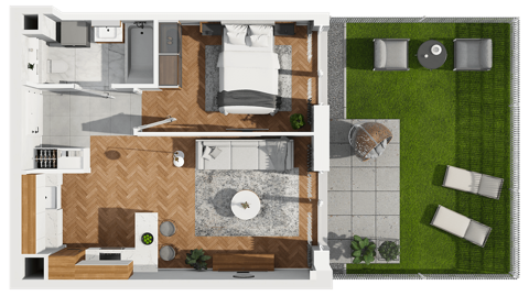 Plan 2 pok. 39m²