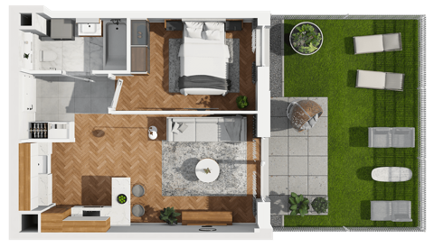 Plan 2 pok. 39m²