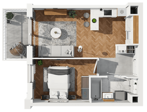 Plan 2 pok. 39m²