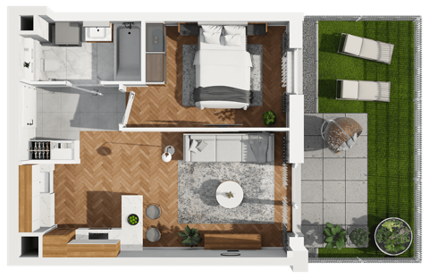 Plan 2 pok. 38m²