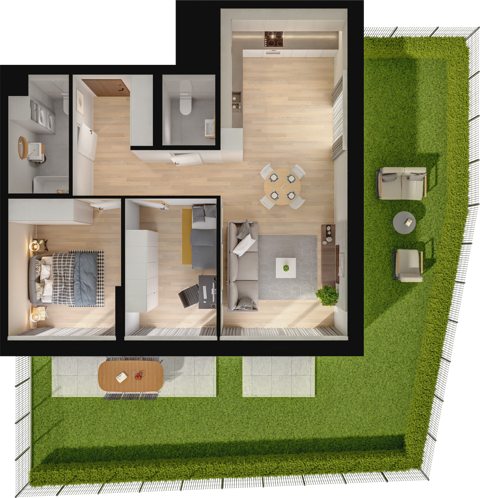 Plan 3 pok. 68m²
