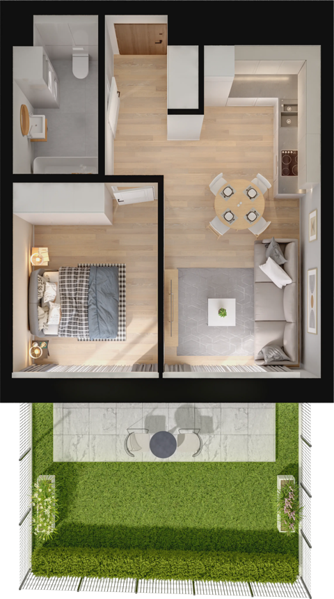 Plan 2 pok. 40m²