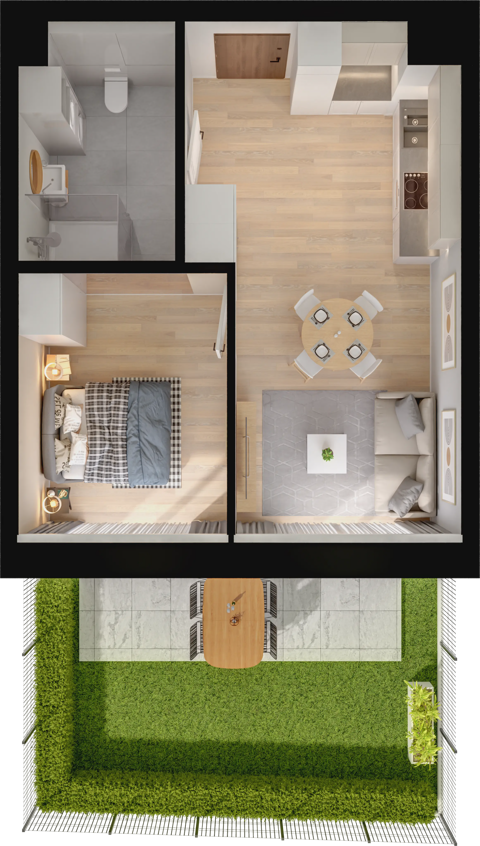 Plan 2 pok. 41m²