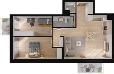 Plan 3 pok. 72m²