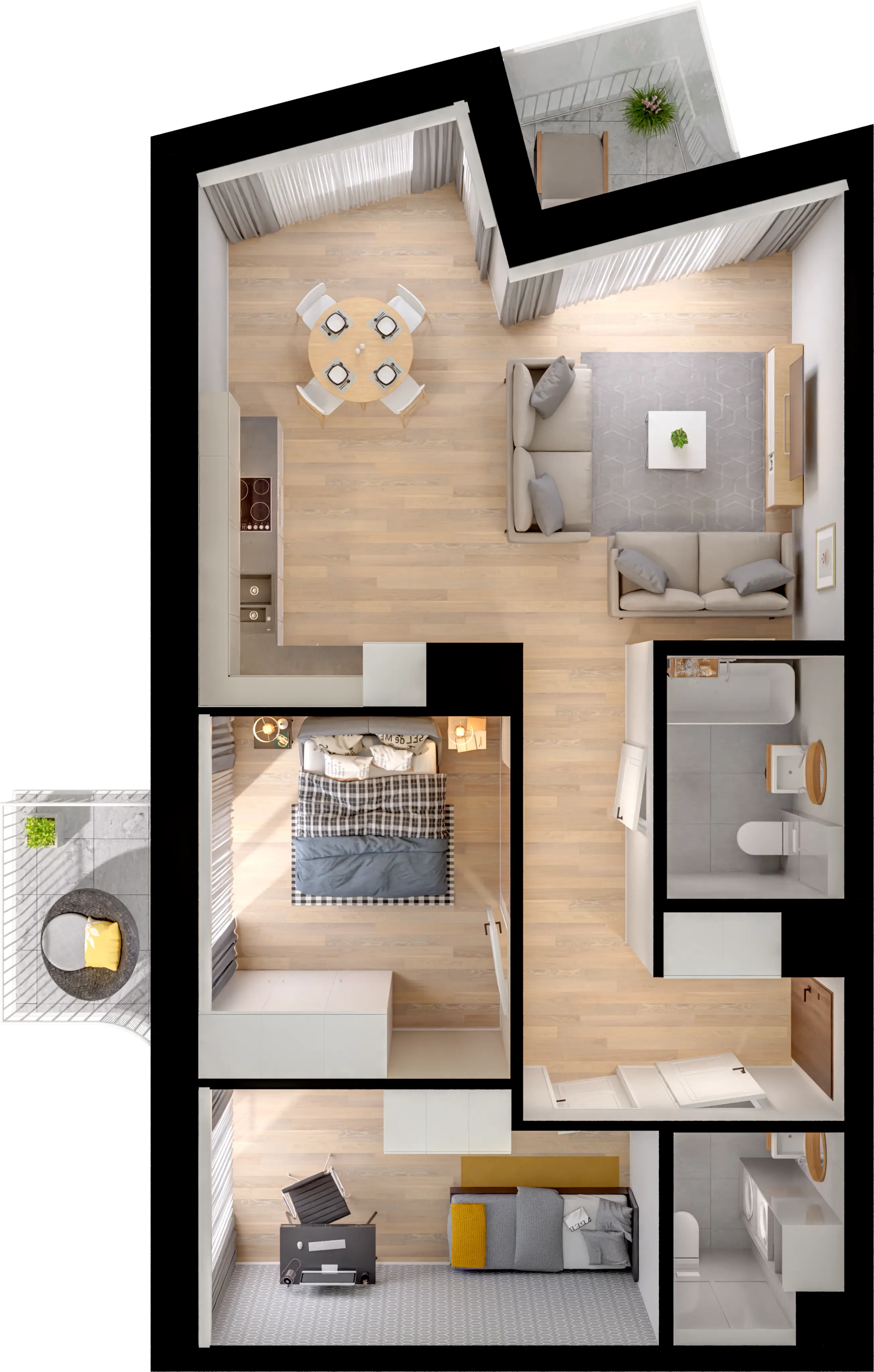 Plan 3 pok. 64m²