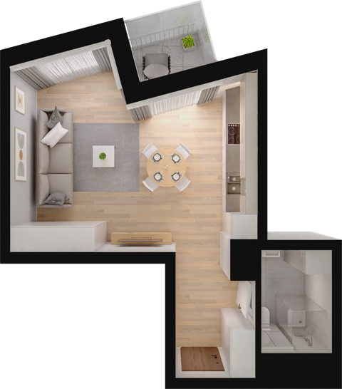 Plan 1 pok. 36m²