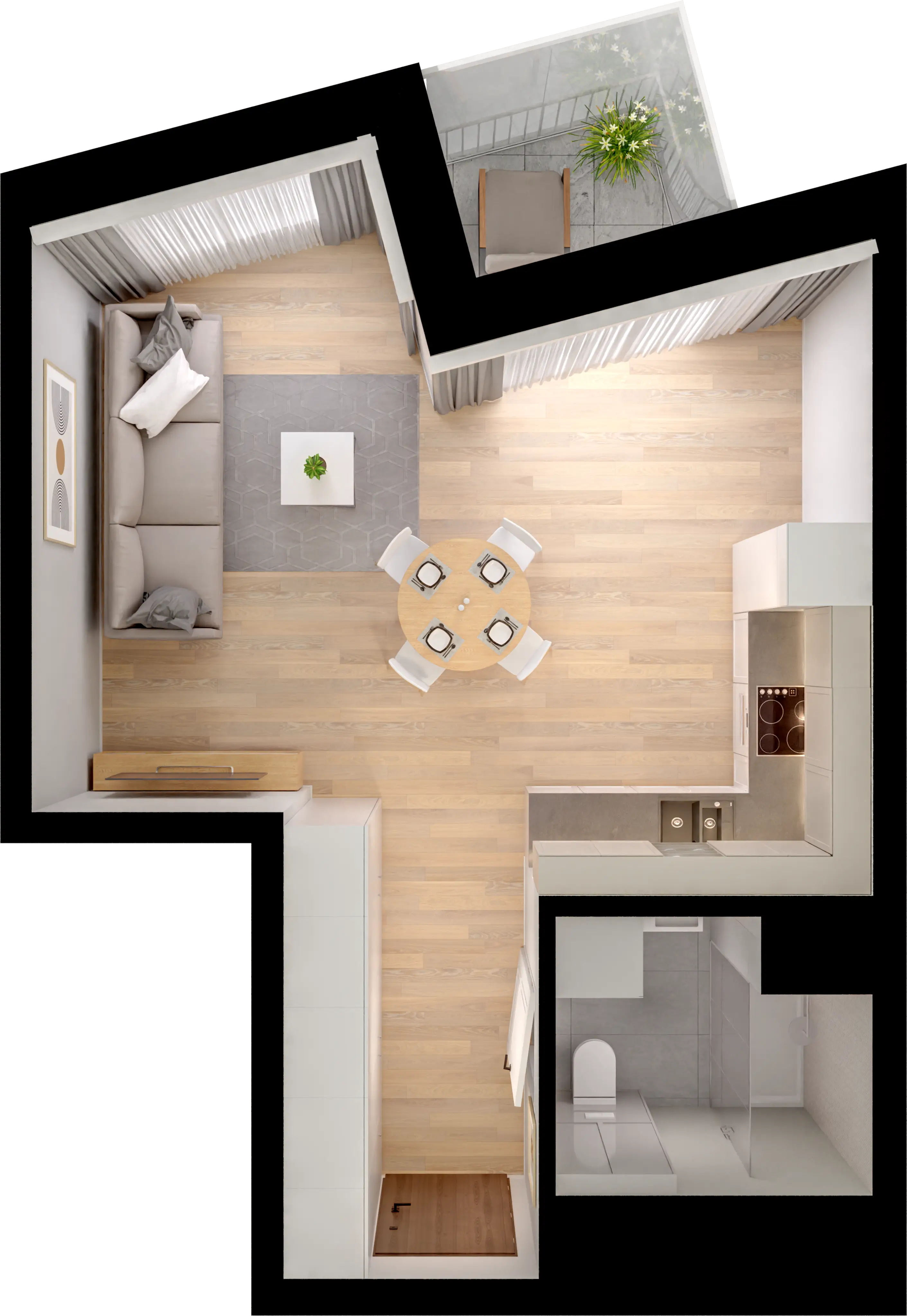 Plan 1 pok. 36m²