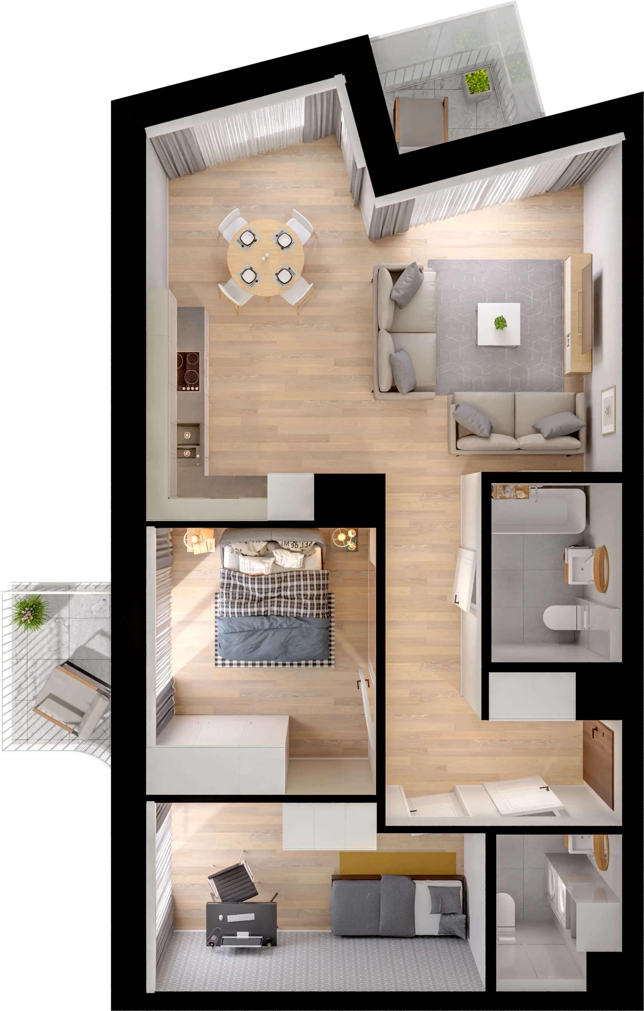 Plan 3 pok. 65m²