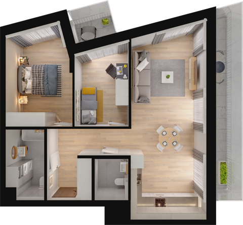 Plan 3 pok. 71m²