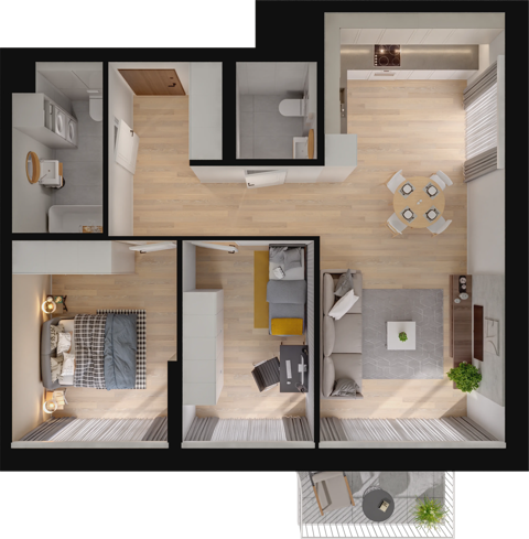 Plan 3 pok. 67m²