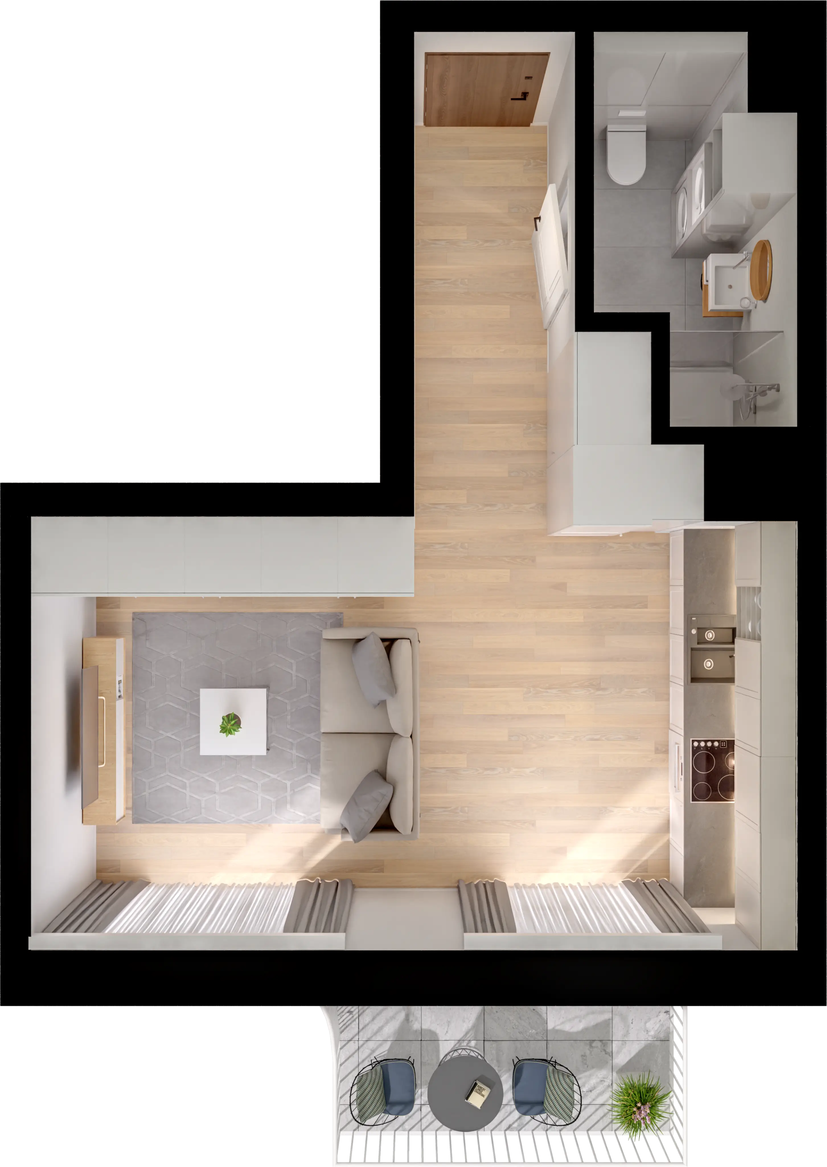 Plan 1 pok. 31m²