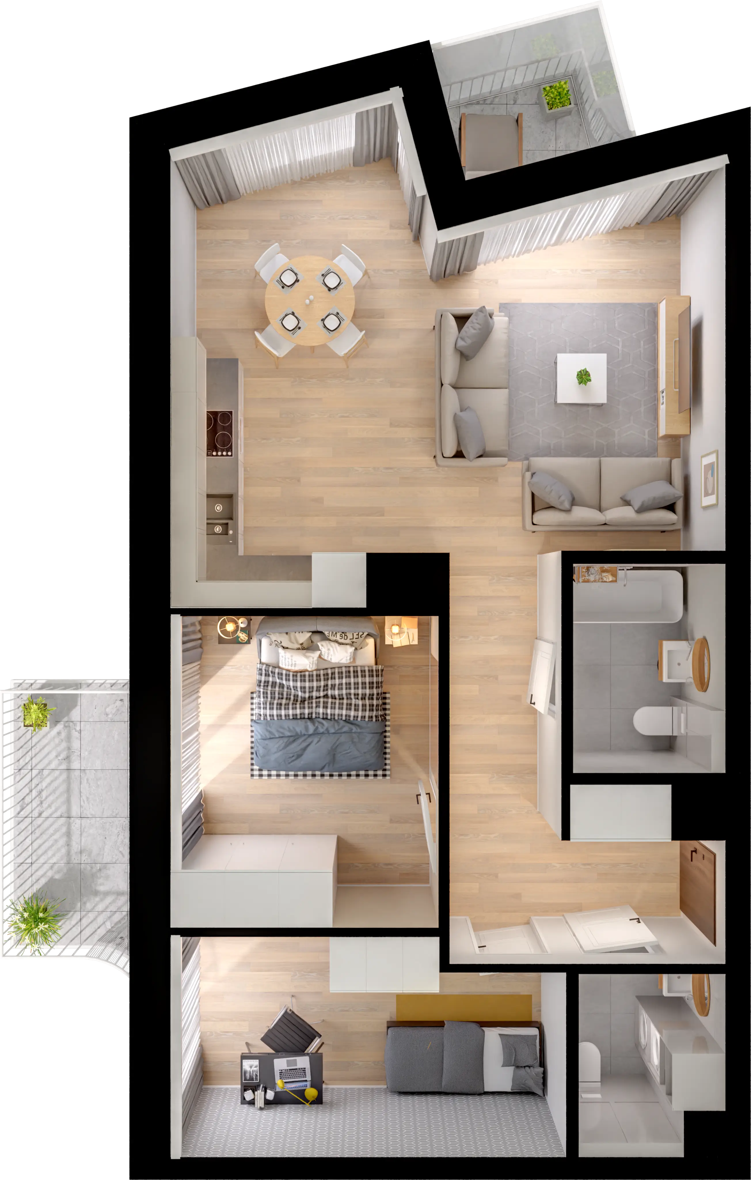 Plan 3 pok. 65m²