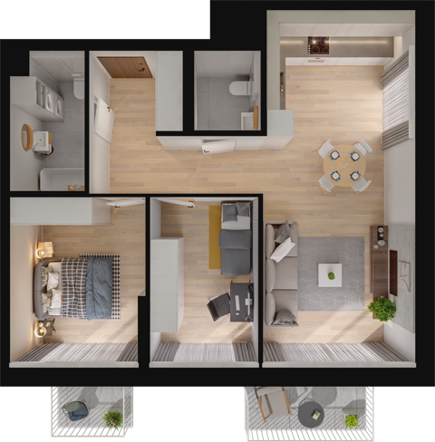 Plan 3 pok. 67m²