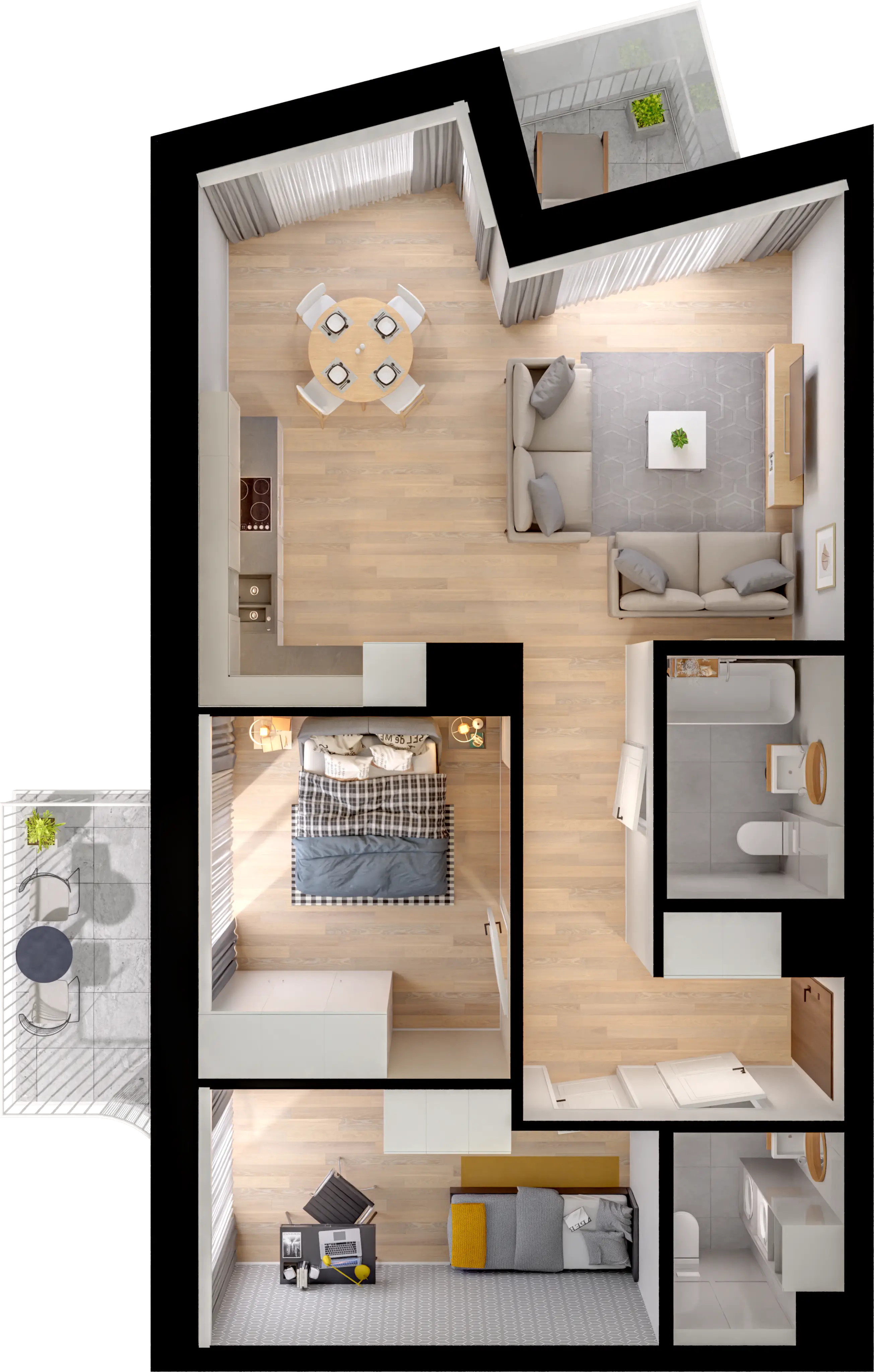Plan 3 pok. 65m²