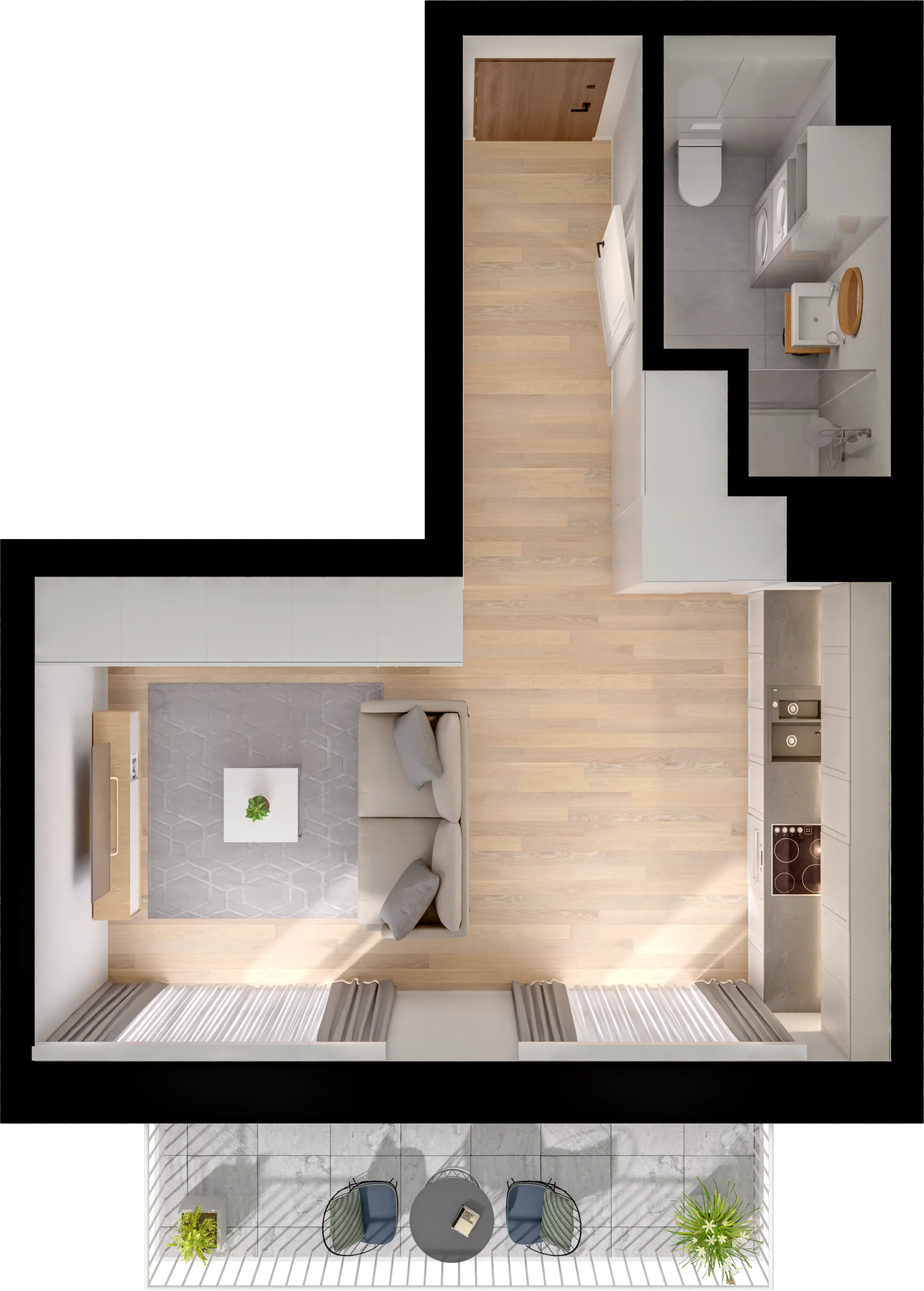 Plan 1 pok. 31m²