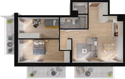 Plan 3 pok. 73m²
