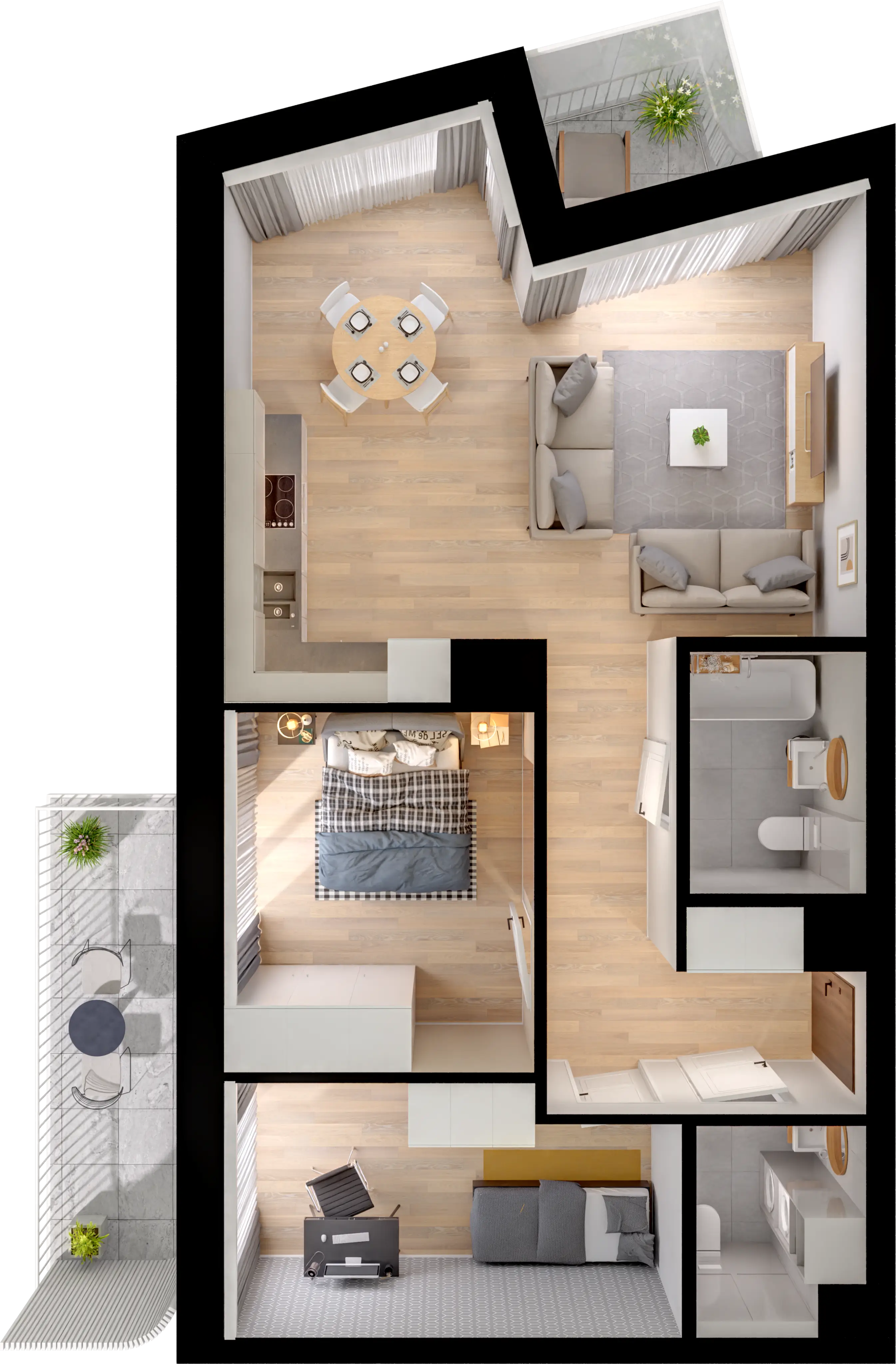 Plan 3 pok. 65m²