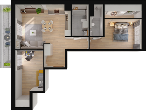 Plan 3 pok. 70m²