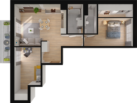 Plan 3 pok. 72m²