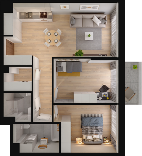 Plan 3 pok. 69m²