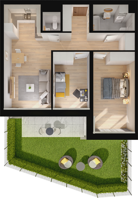 Plan 3 pok. 68m²