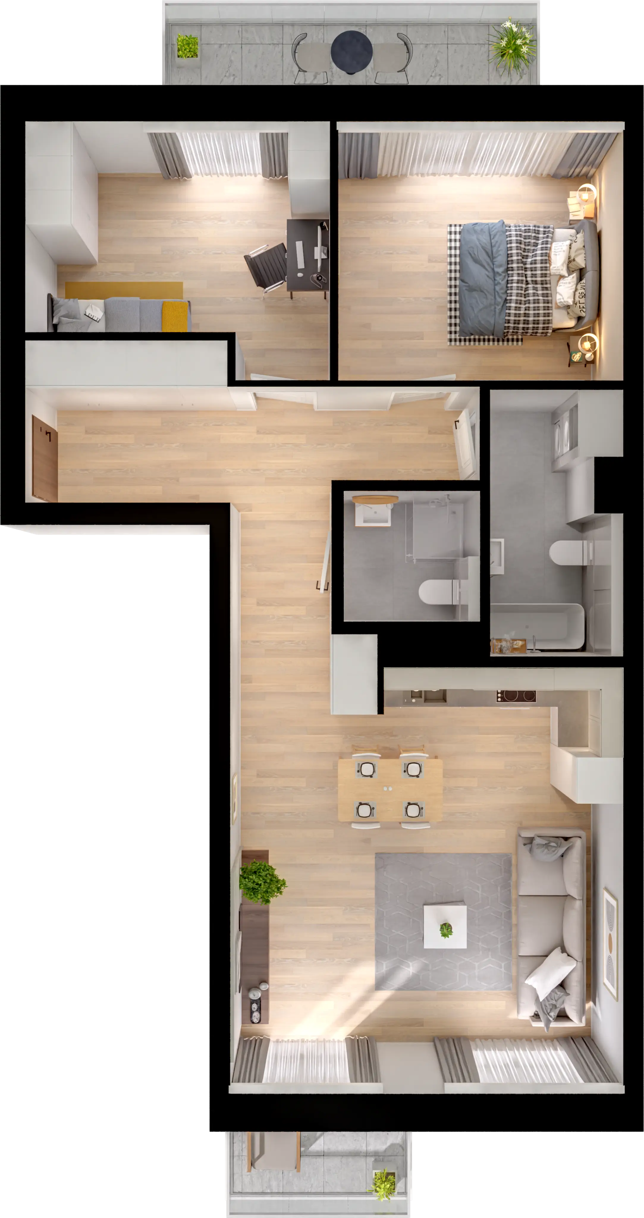 Plan 3 pok. 74m²