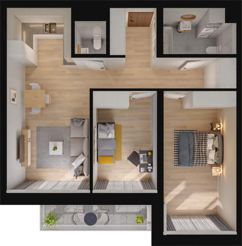 Plan 3 pok. 68m²