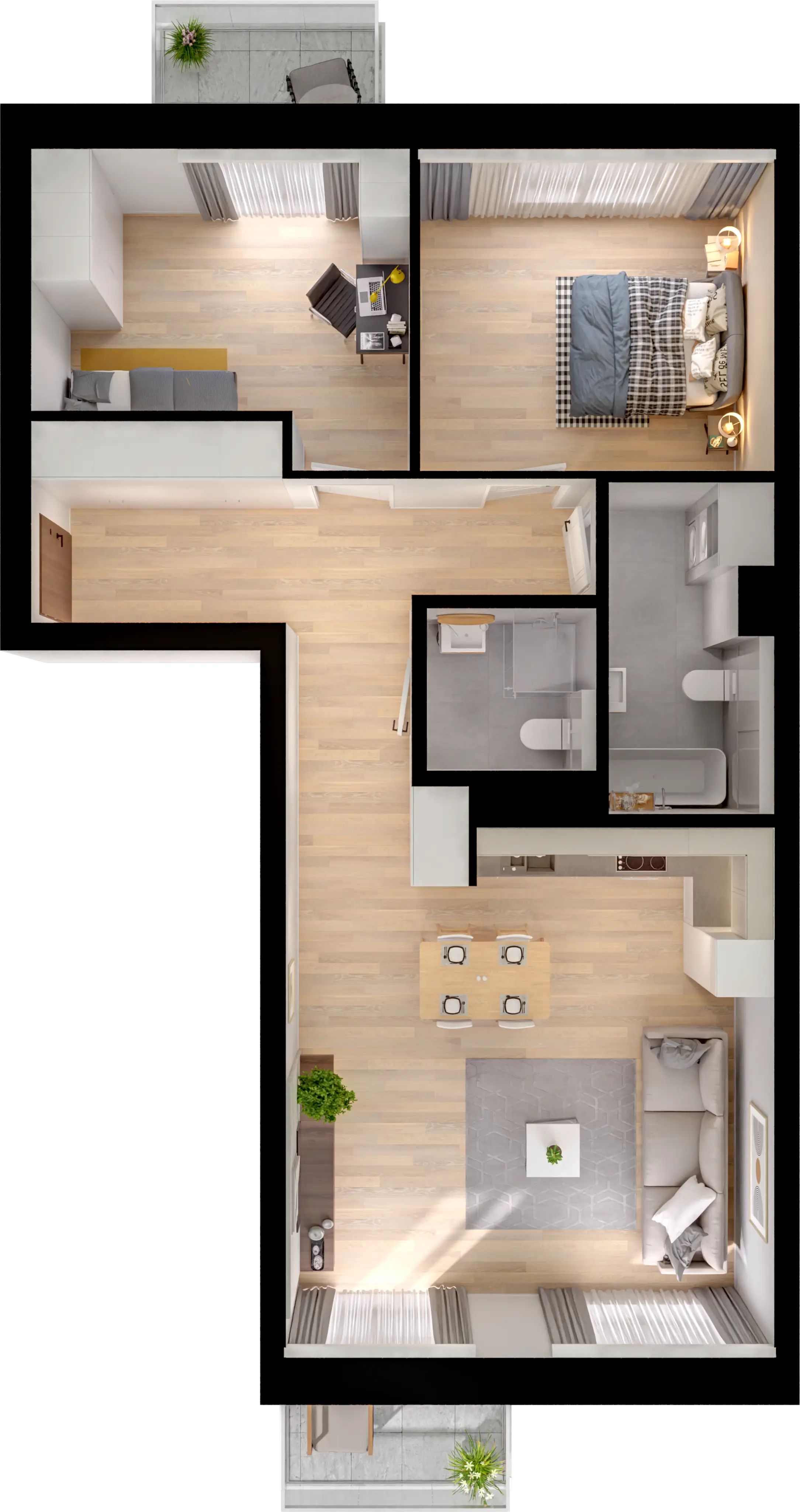 Plan 3 pok. 76m²