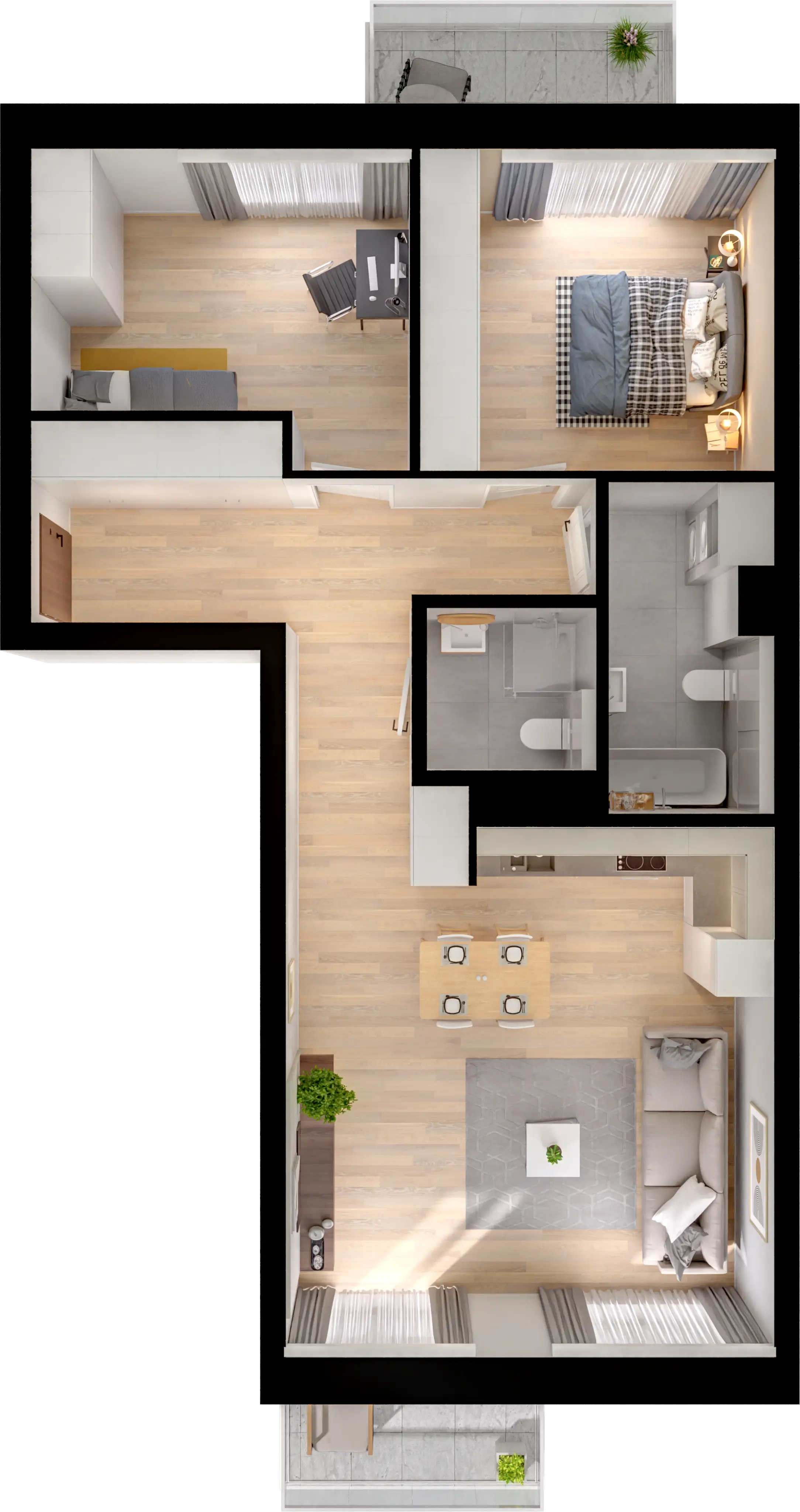 Plan 3 pok. 76m²