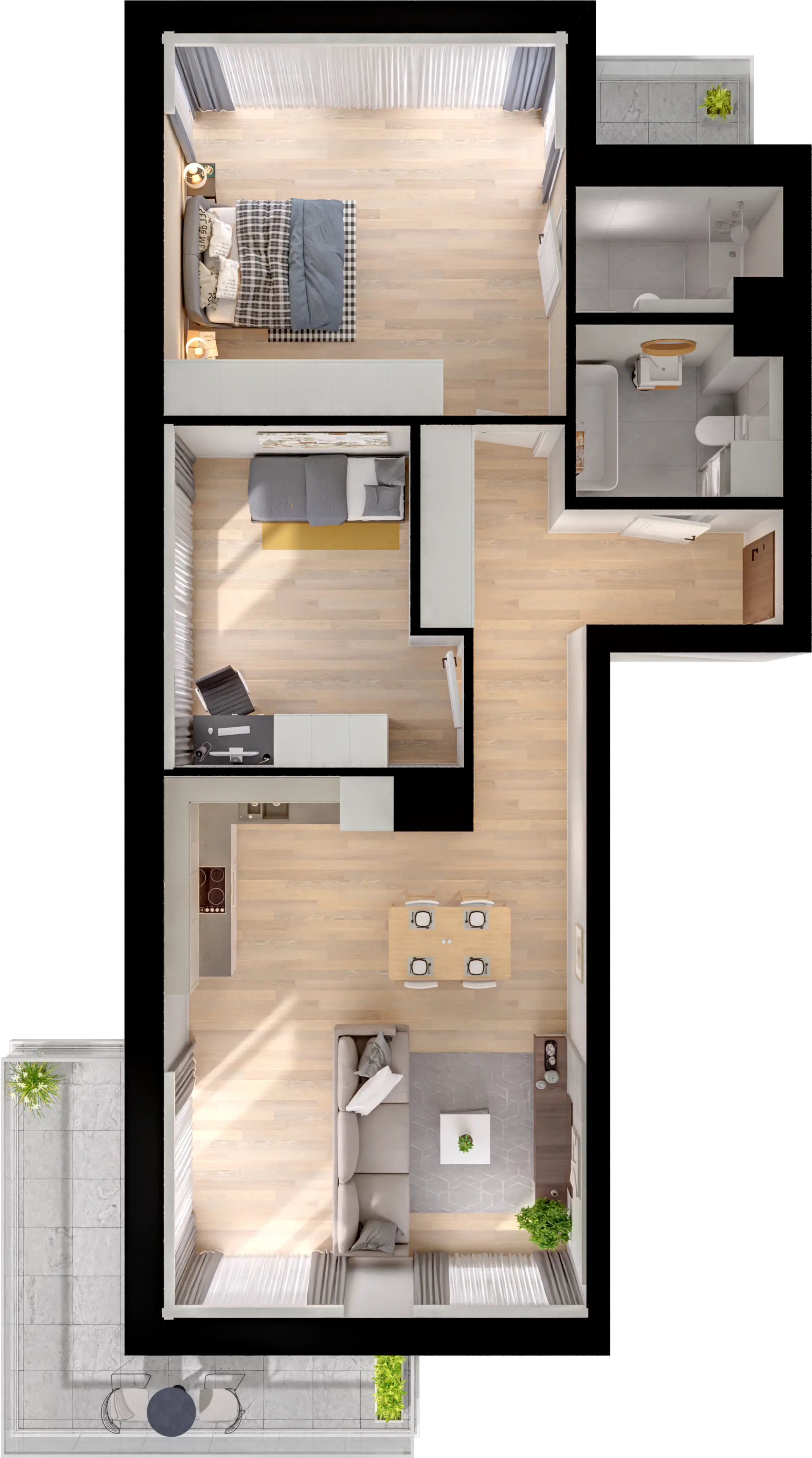 Plan 3 pok. 77m²