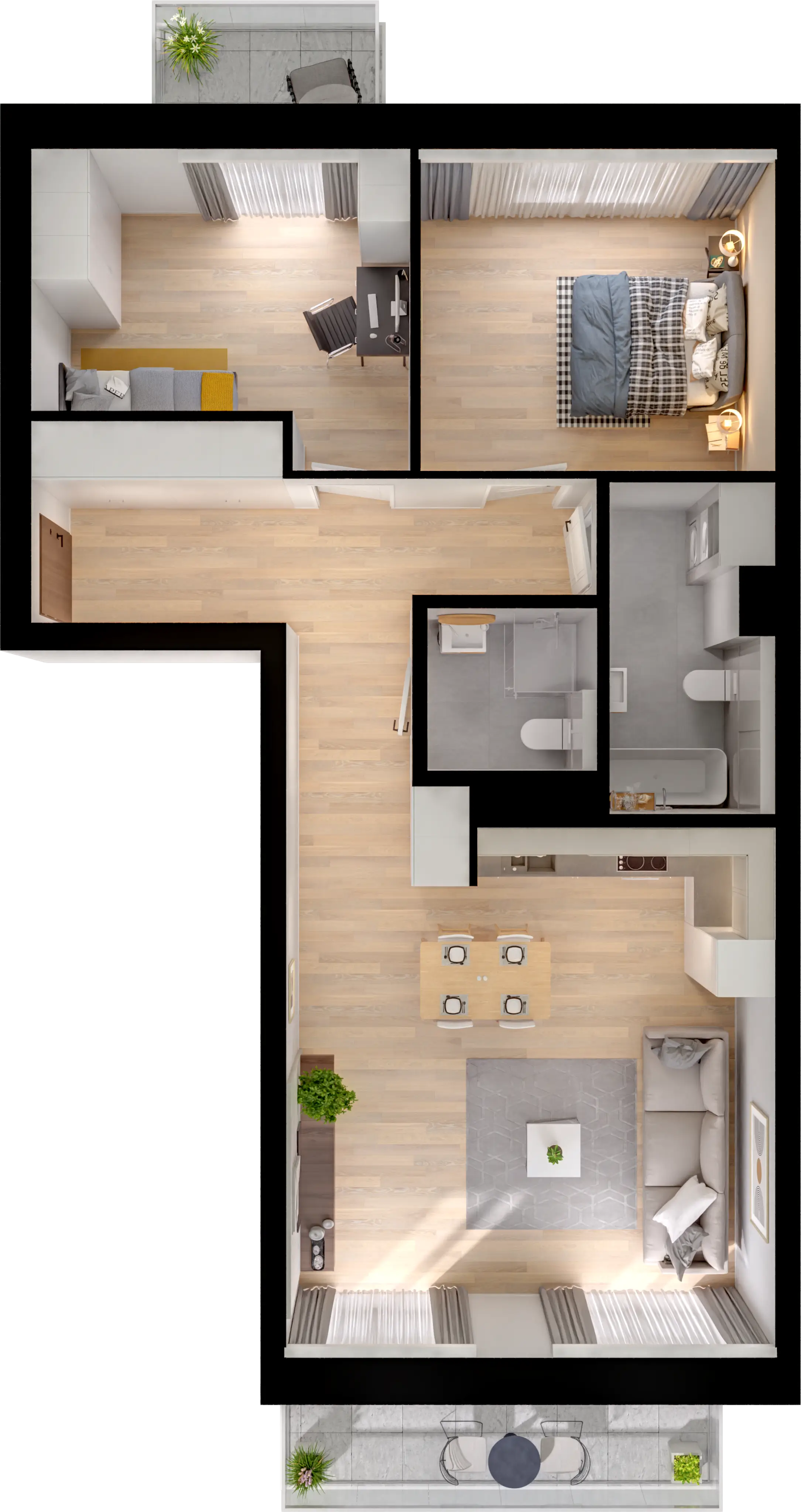 Plan 3 pok. 76m²