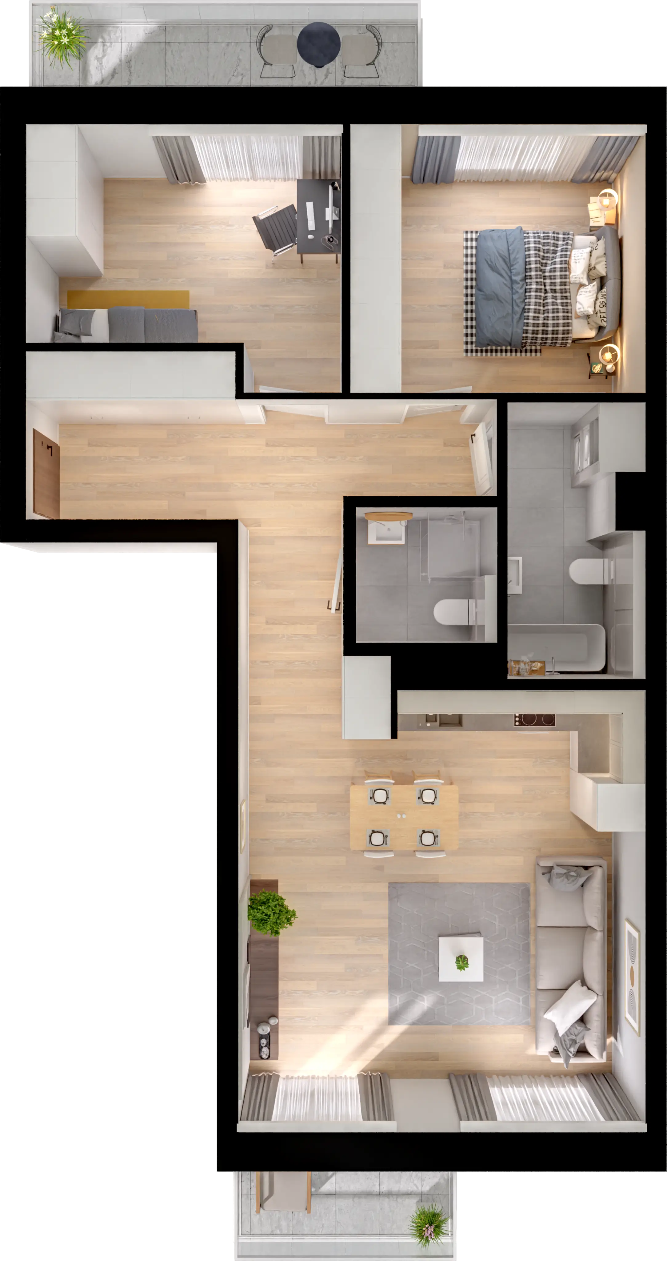 Plan 3 pok. 76m²